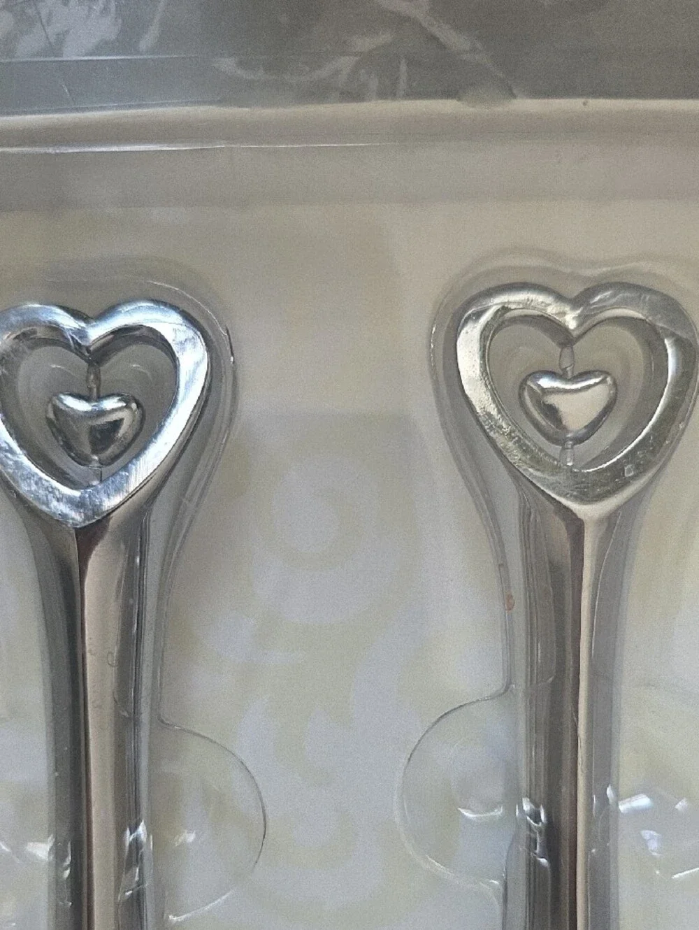 Lillian Rose Heart-Top Stainless Steel Cake Knife & Server Set - Silver